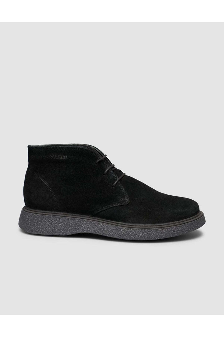 Cabani Shoes Bottines quotidiennes en cuir véritable suédé noir à lacets - Multicolore