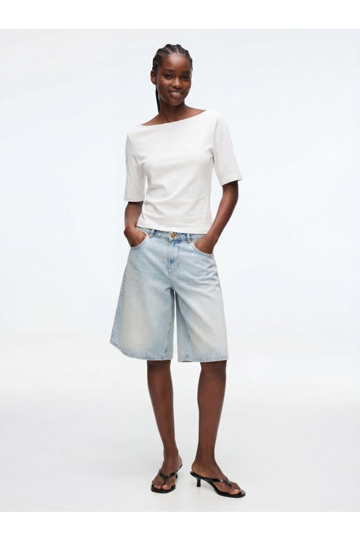 LTB Haut à col bateau T-shirt blanc - Blanc