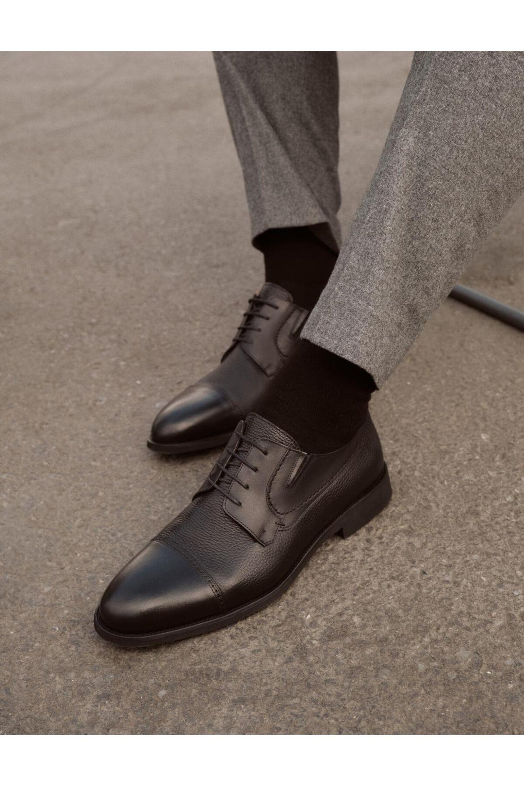 Cabani Shoes Chaussures classiques pour hommes en cuir véritable noires à lacets - Multicolore
