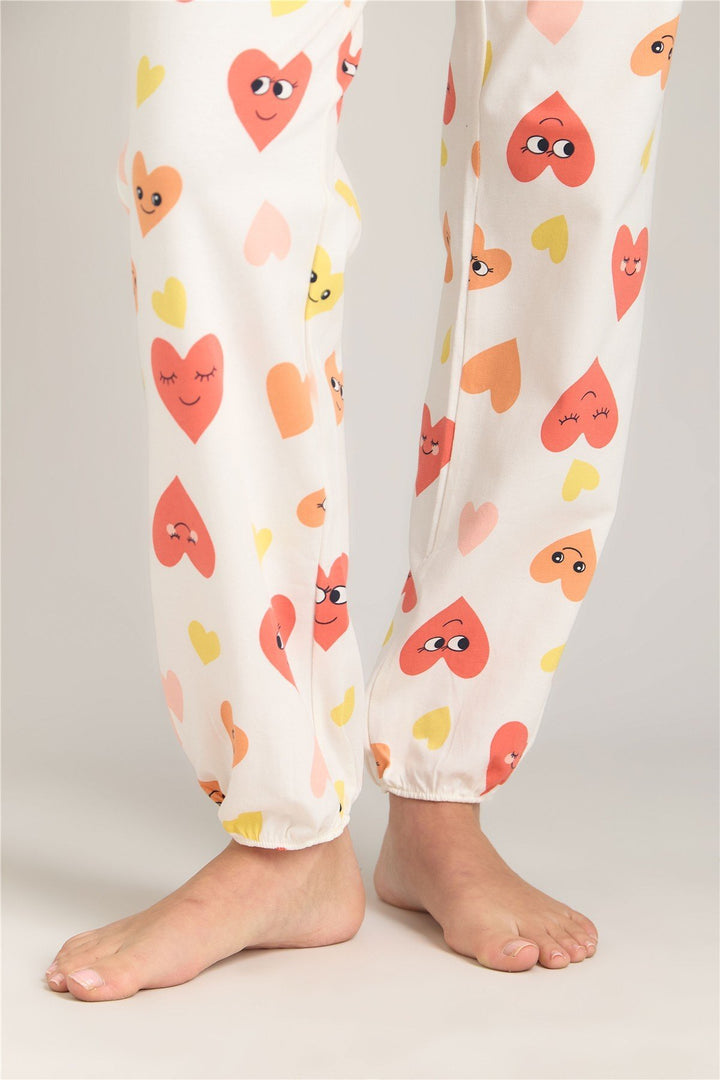 Lovely Things ENSEMBLE DE PANTALONS TSHIRT EN TRICOT DE LEVURE À MANCHES COURTES - Jaune