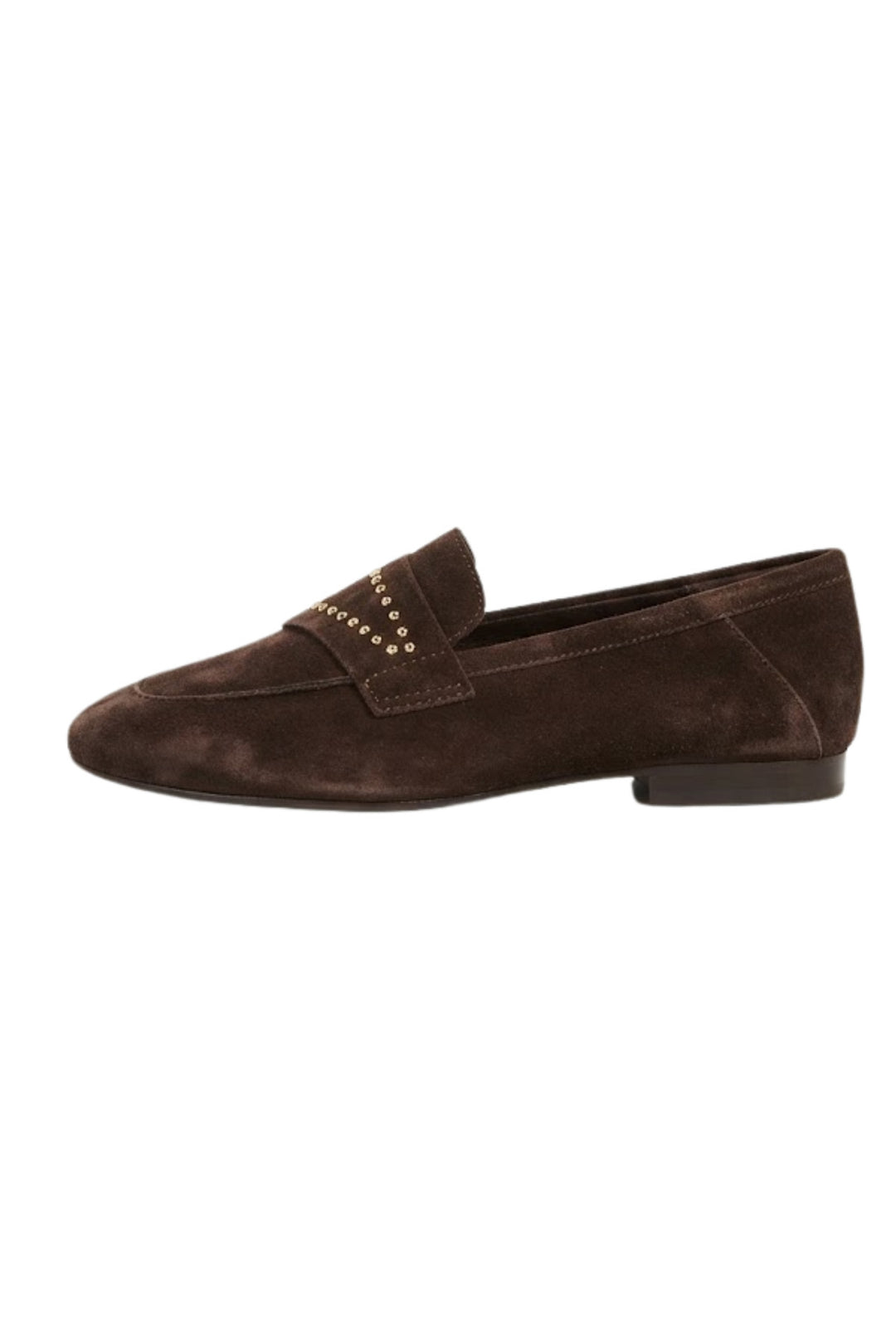 Wavelys RON Chaussures Ballerines en Cuir Suédé Marron à Talon Bas Confortable - Marron
