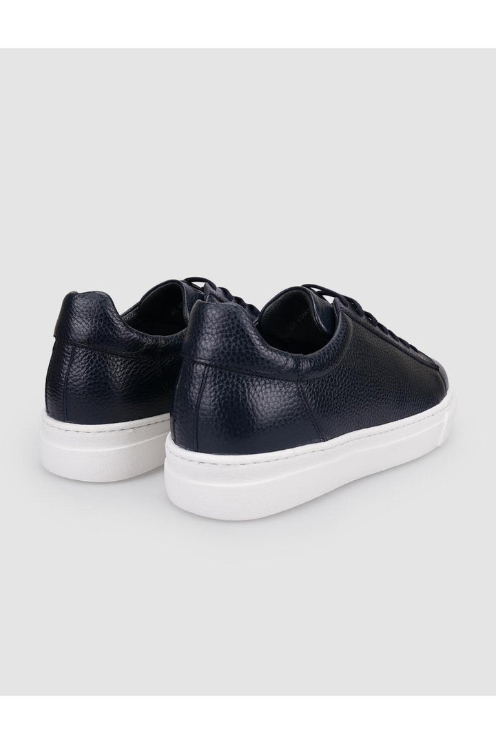 Cabani Shoes Sassari %100 Cuir Véritable Bleu marine Chaussures de Sport pour Homme à Lacets - Bleu marine