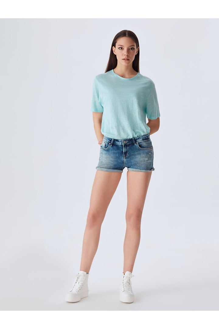 LTB Judie Short en Jean Taille Basse - Bleu_52149