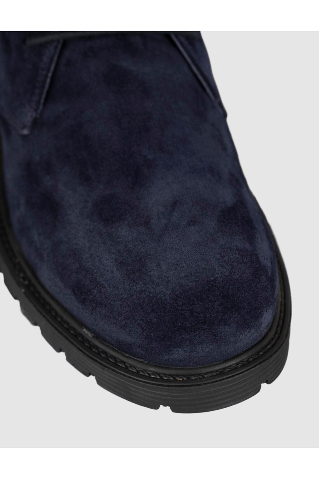 Cabani Shoes Bottines pour hommes en cuir véritable en suède bleu marine à lacets - Bleu marine