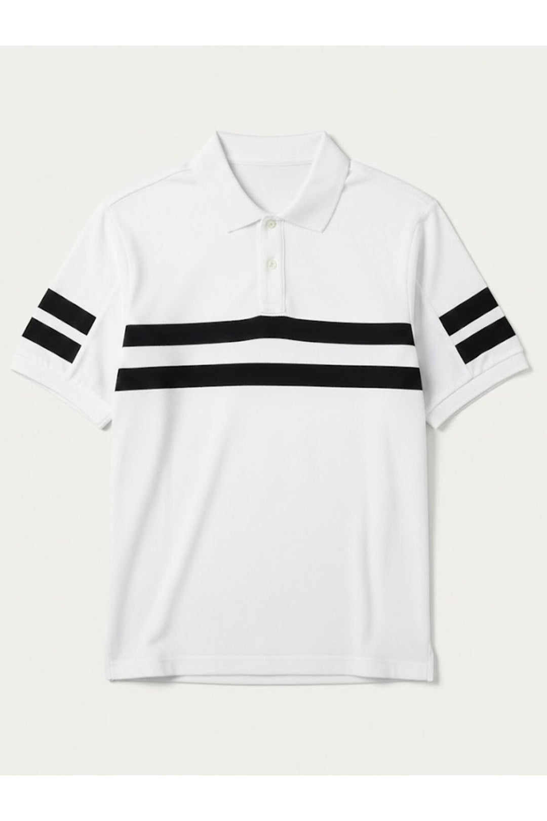 LTB T-shirt blanc à rayures imprimées avec boutons - Blanc