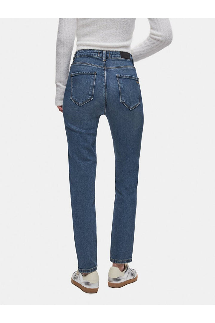 LTB Pantalon Jean Mom Slim Taille Haute Dores - Bleu_
