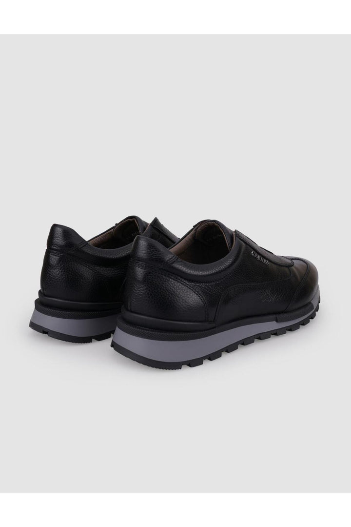 Cabani Shoes Chaussures de sport pour hommes en cuir véritable noir - Noir