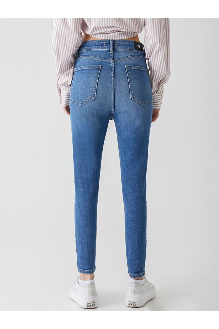 LTB Pantalon Skinny Taille Haute Marcella X - Moyen Bleu_