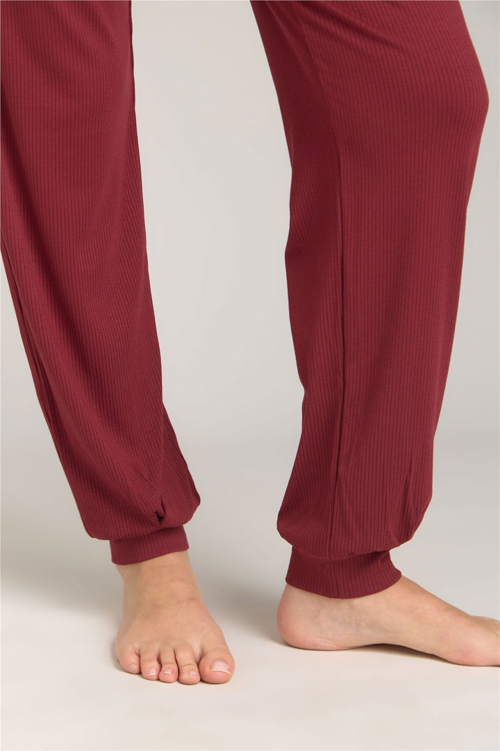 Lovely Things Pantalon de pyjama caraco CAROL - Bordeaux