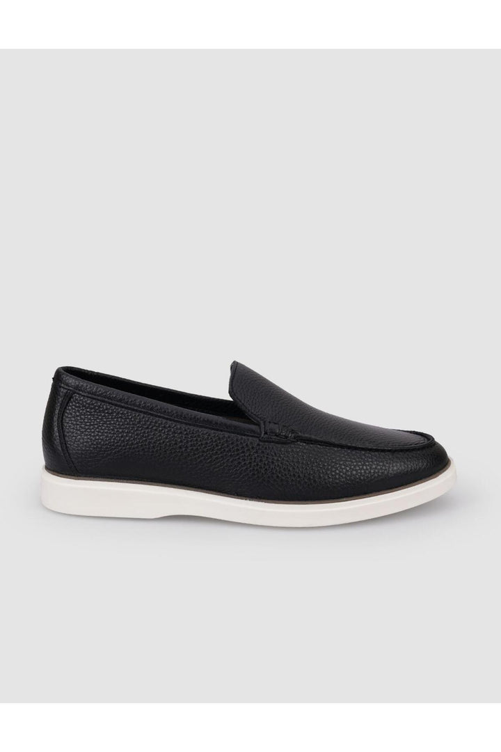 Cabani Shoes Mocassin homme en cuir véritable noir - Multicolore