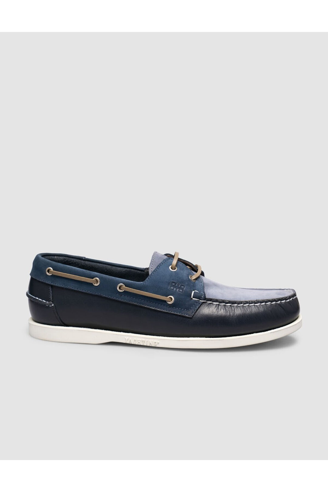 Cabani Shoes Miravia Bleu marine-Marron Chaussures de bateau en cuir véritable à lacets pour le quotidien - Bleu marine