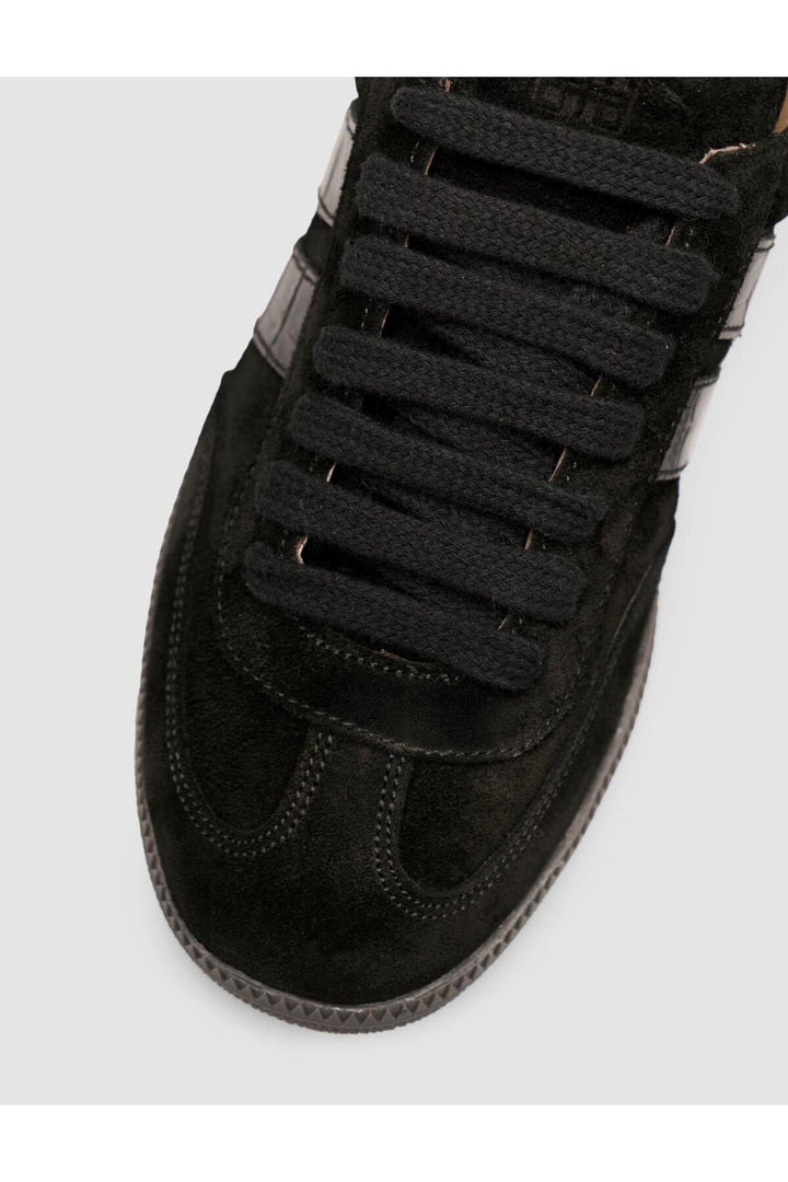 Cabani Shoes Baskets pour femmes en cuir suédé véritable noir 100% - Noir