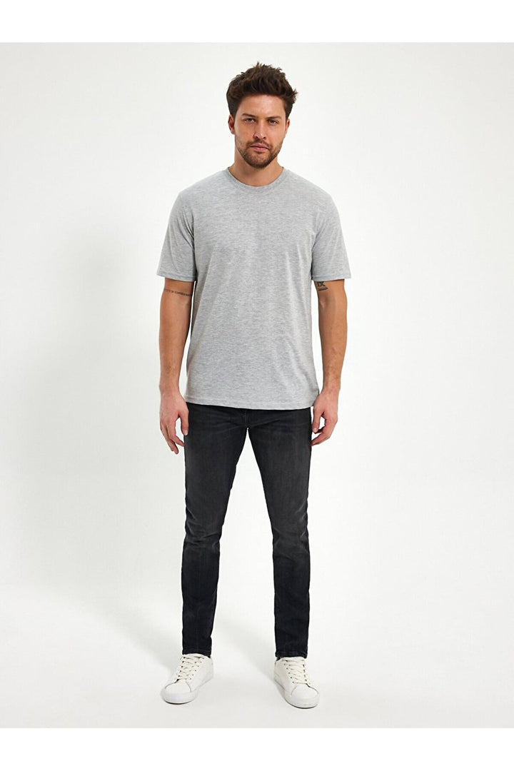 LTB T-shirt gris classique à manches courtes Zero Collar Pressure