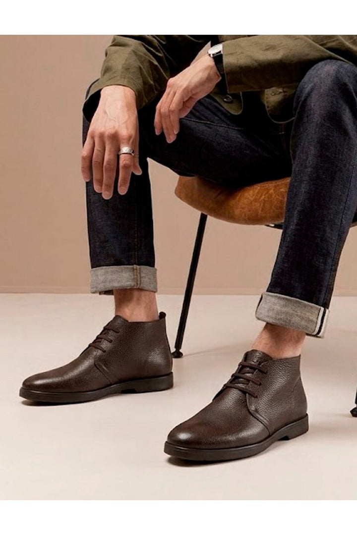 Cabani Shoes Nilador Bottes quotidiennes en cuir véritable à lacets pour hommes en marron - Marron