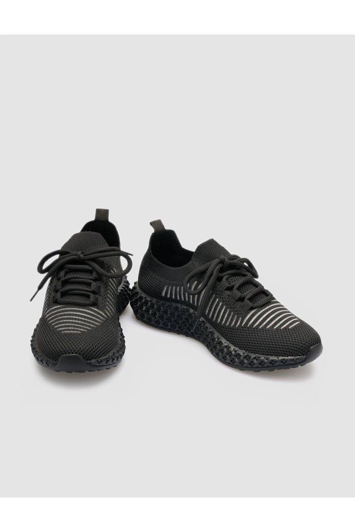 Cabani Shoes Baskets en tricot noires à lacets pour femmes Camogli - Multicolore