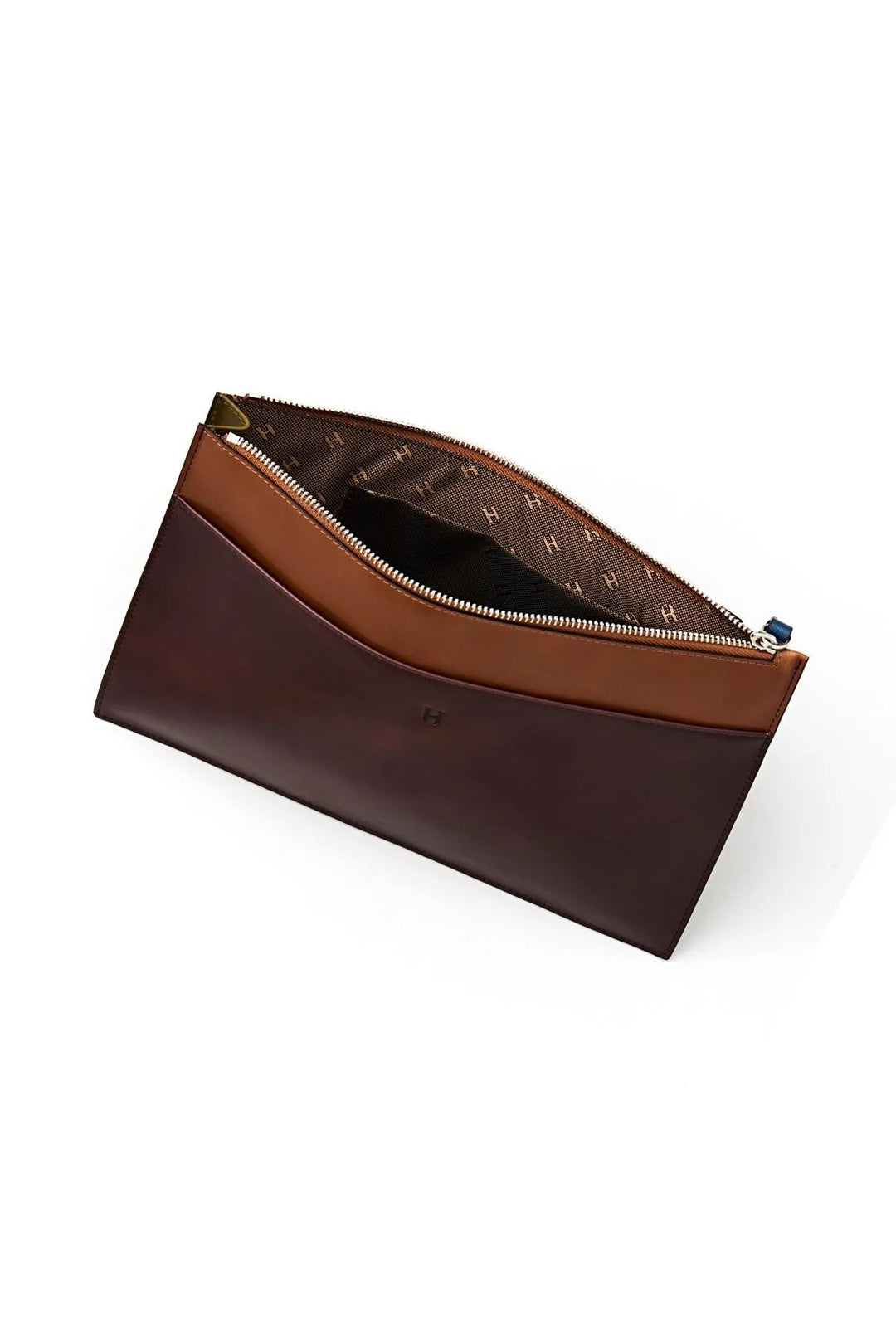 helmbrook Sac porte-documents en cuir véritable pour femme avec fermeture à glissière RFID Protégé Beverly Tan Coffee