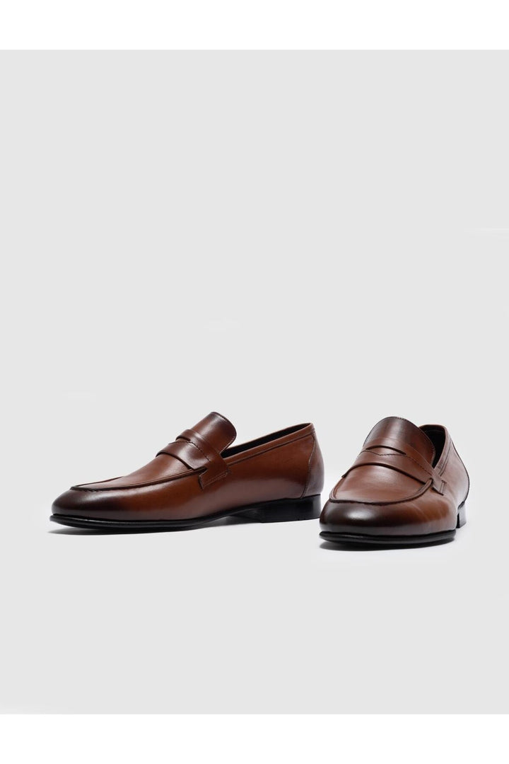 Cabani Shoes Chaussures classiques pour hommes en cuir véritable avec ceinture marron. - Multicolore