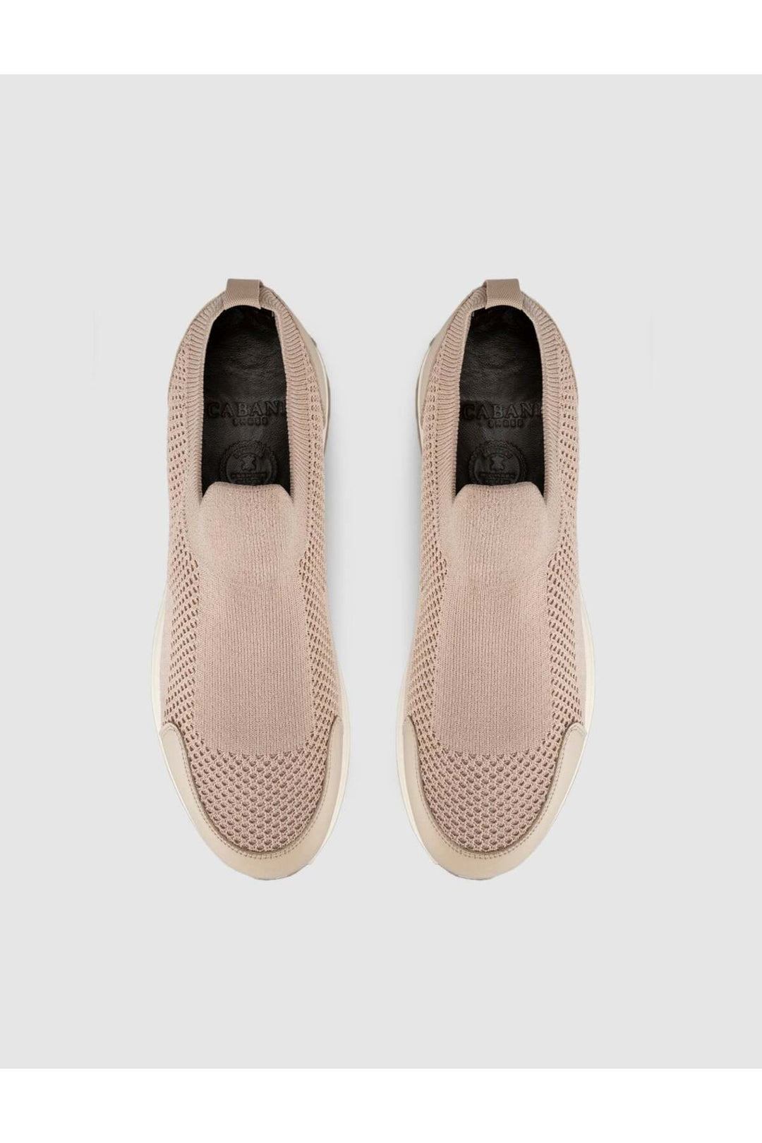 Cabani Shoes Chaussures en tricot pour hommes d'été beiges avec détails en cuir - Beige
