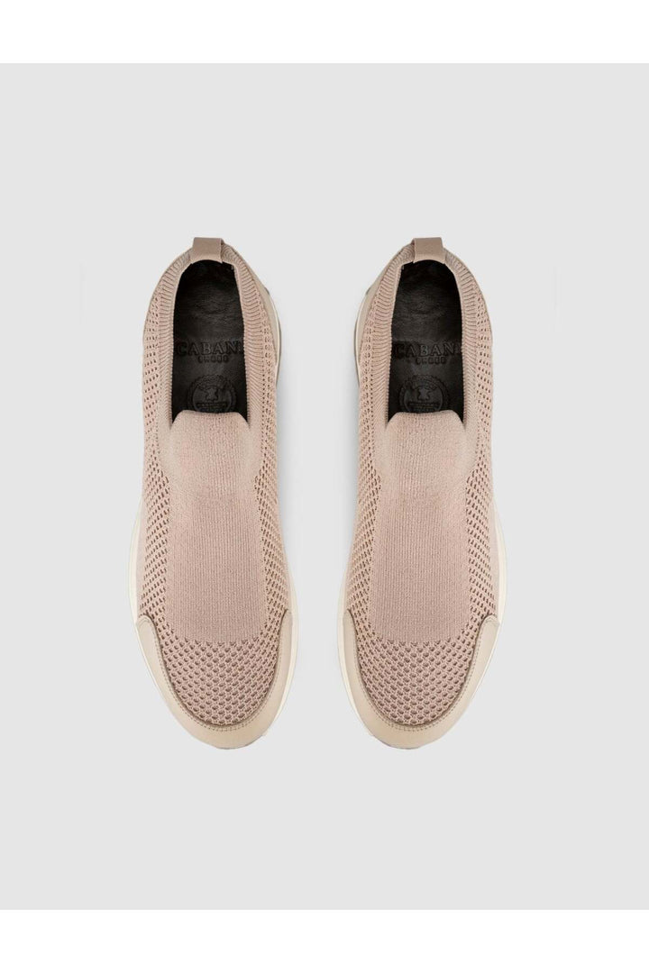 Cabani Shoes Chaussures en tricot pour hommes d'été beiges avec détails en cuir - Beige