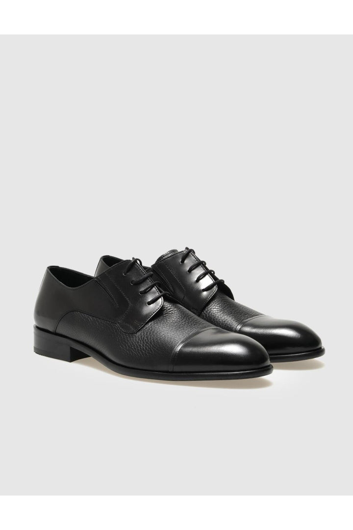 Cabani Shoes Chaussures classiques pour hommes en cuir véritable noires à lacets - Multicolore