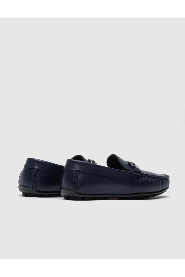 Cabani Shoes Chaussures Loafer pour Homme en Cuir Véritable Bleu marine avec Boucle - Bleu marine