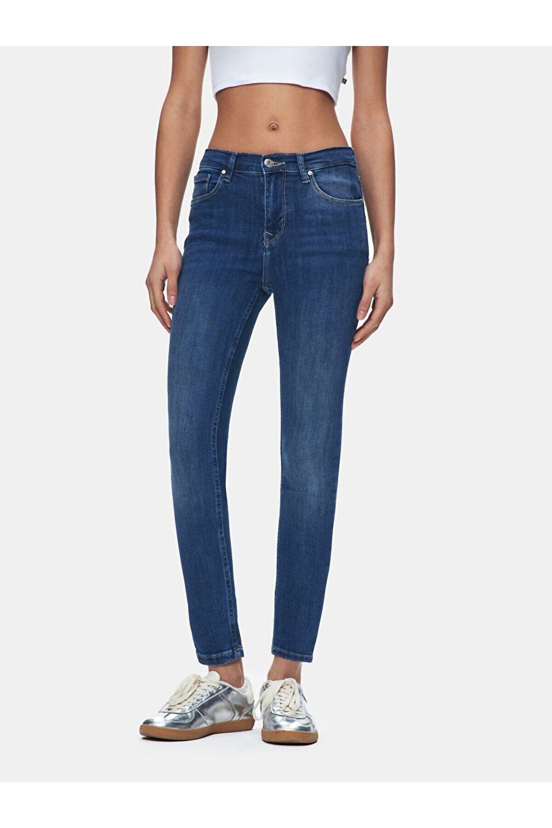 LTB Tanya X Mid Rise Skinny Pantalon - Moyen Bleu_