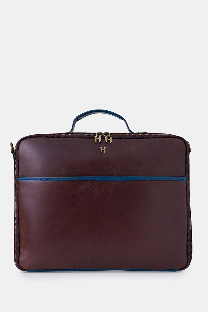 helmbrook Sac pour ordinateur portable Boris en cuir véritable 15,6"à compartiment unique pour homme