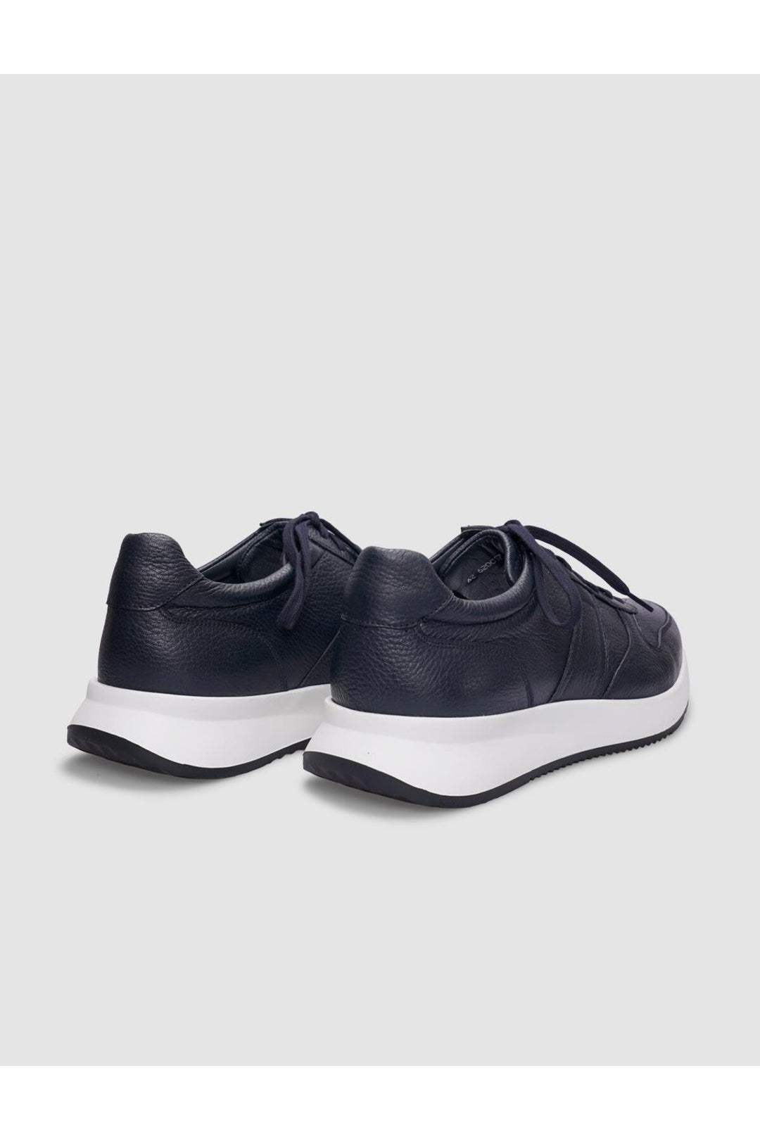 Cabani Shoes Chaussures de sport pour hommes en cuir véritable bleu marine à lacets - Bleu marine
