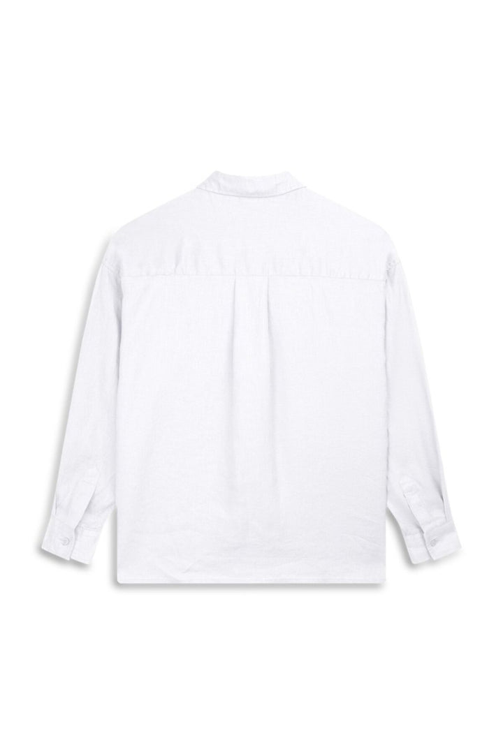 LTB Chemise blanche à boutons à manches longues basique - Blanc