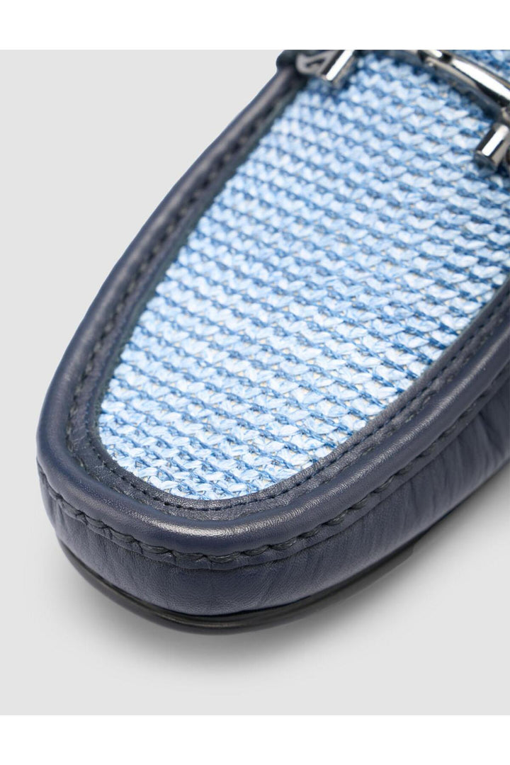 Cabani Shoes %100 Cuir Véritable Mocassins Pour Hommes Bleu Marine Avec Détails Tressés - Bleu marine