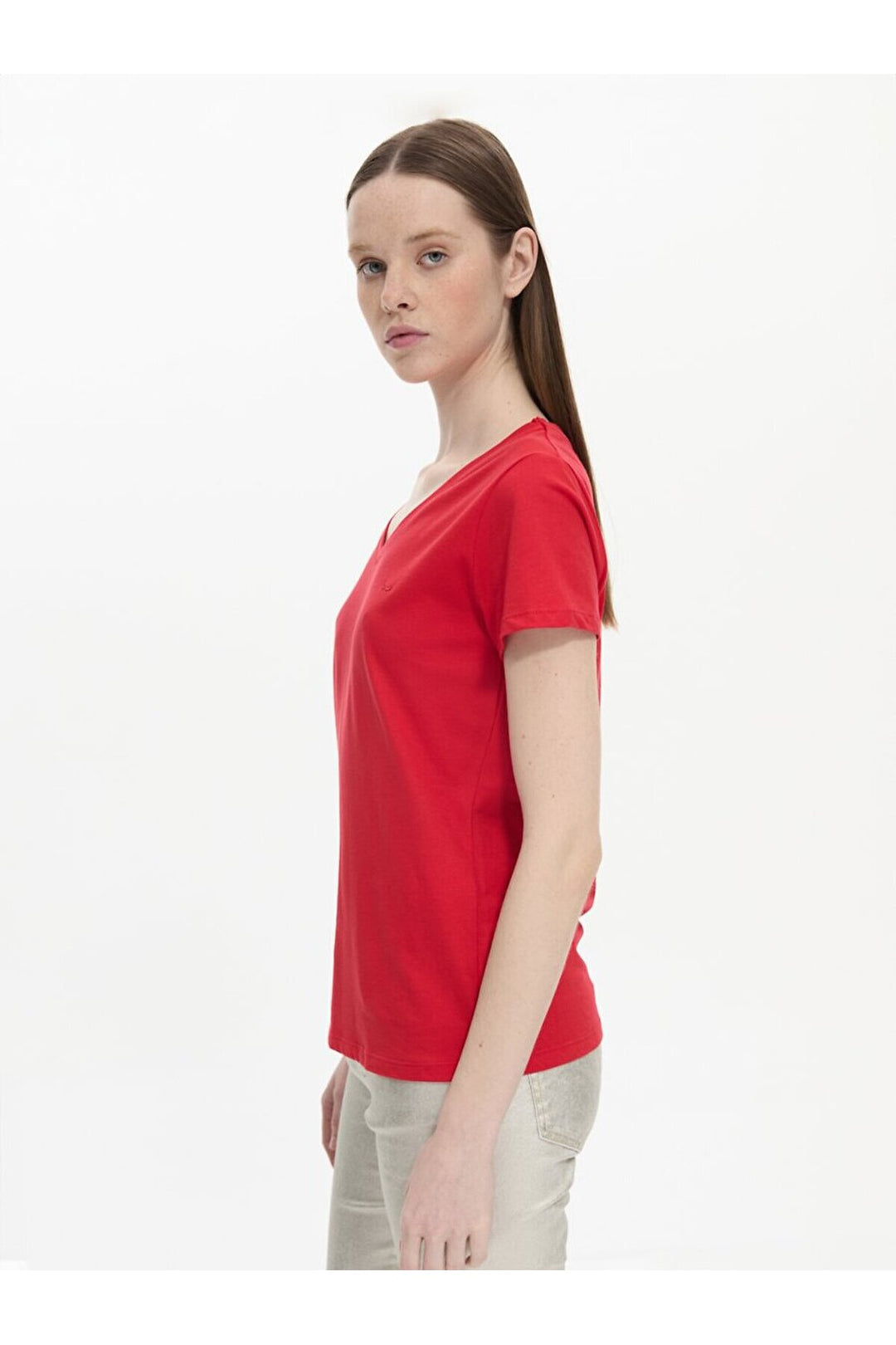 LTB T-shirt rouge classique à manches courtes Pressure avec encolure en V