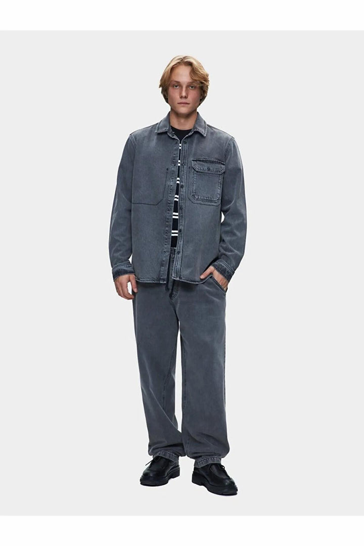 LTB Chemise en jean pour homme Aıdan Neıko Wash - Gris
