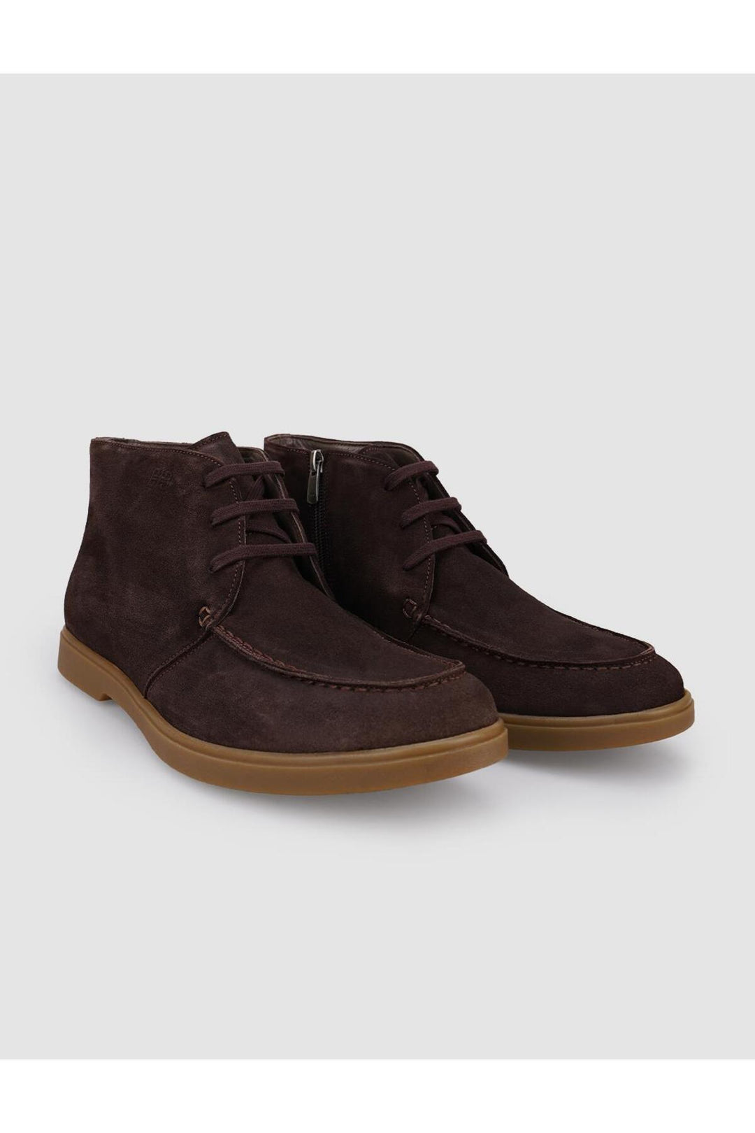 Cabani Shoes Bottines pour hommes en cuir véritable 100 % en suède marron avec fermeture éclair. - Multicolore