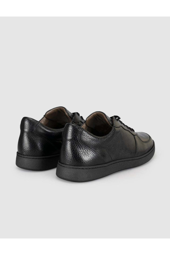 Cabani Shoes Baskets pour hommes en cuir véritable noir - Multicolore