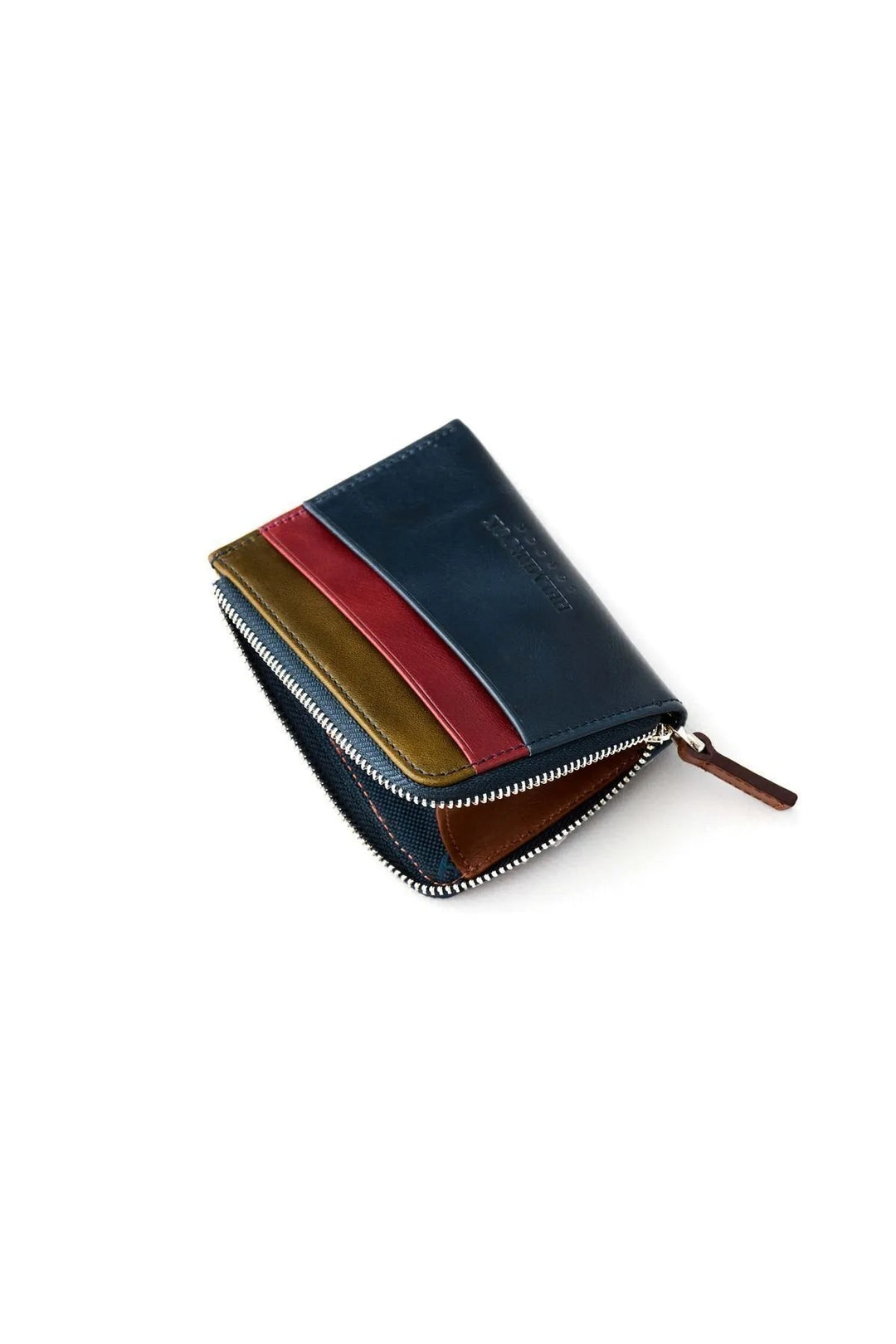 helmbrook Seward - Cuir véritable - Bleu marine - Multicolore - Homme - Conception de poche - Fermeture à glissière - Porte-cartes Rfid protégé