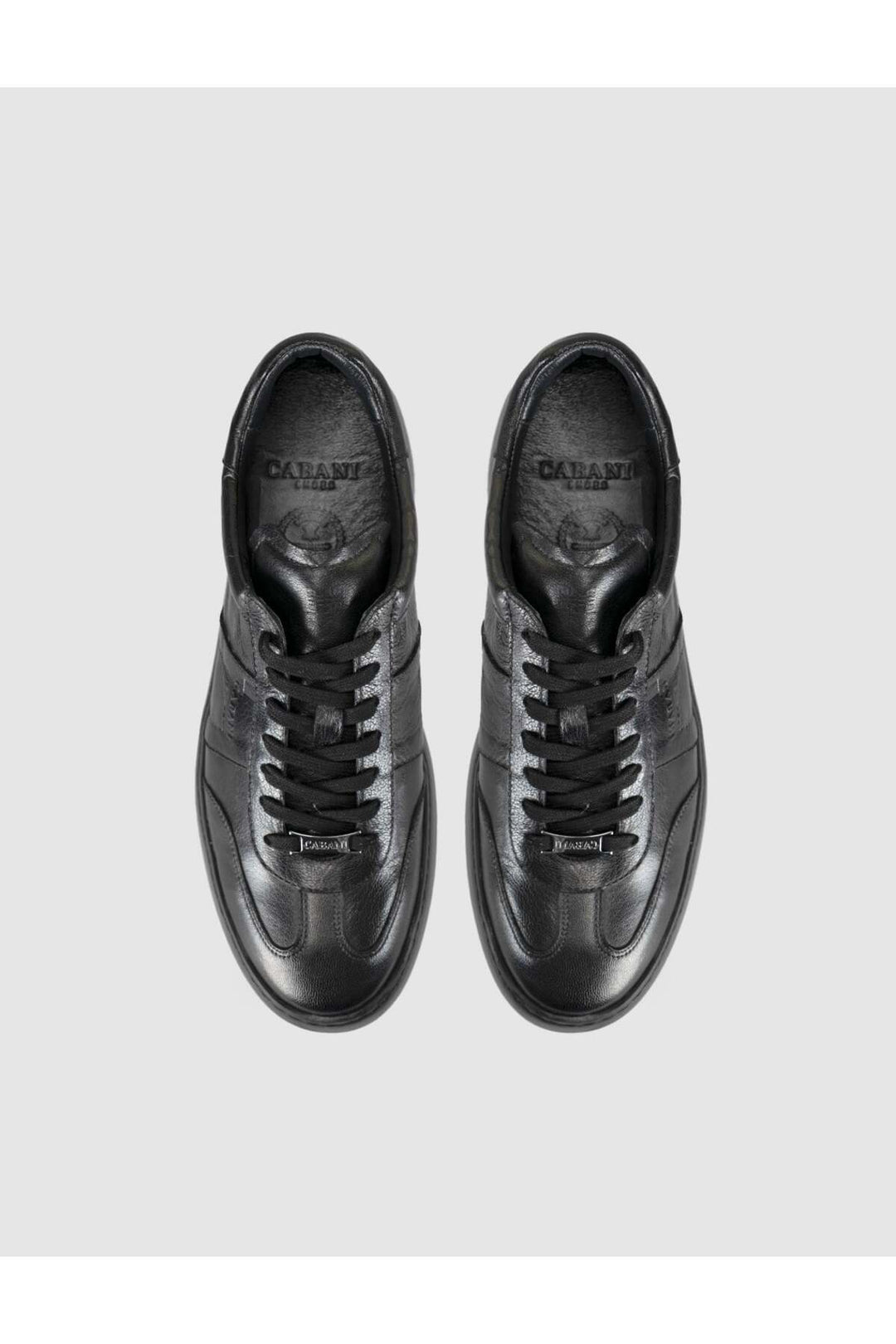 Cabani Shoes Baskets pour hommes en cuir véritable noir - Multicolore