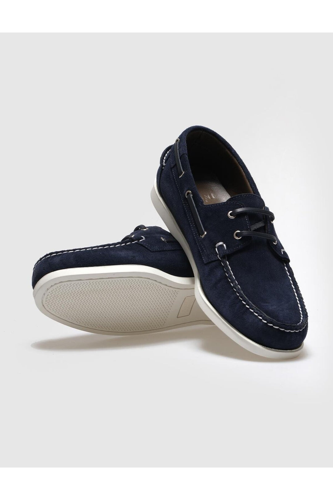 Cabani Shoes Chaussures de ville pour hommes en cuir véritable en suède bleu marine - Bleu marine