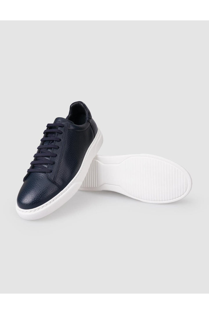 Cabani Shoes %100 Cuir Véritable Chaussures de Sport pour Hommes à Lacets Bleu marine - Bleu marine