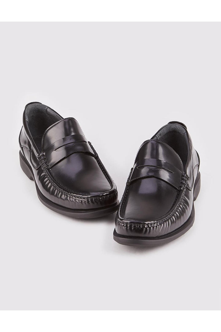 Cabani Shoes Chaussures de ville pour hommes en cuir véritable avec semelle en caoutchouc antidérapante, couleur noire. - Noir
