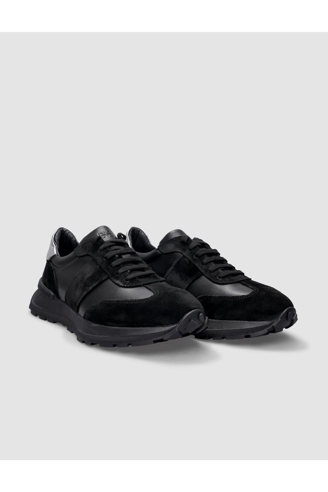 Cabani Shoes Chaussures de sport pour femmes en cuir véritable noir à lacets 100% - Multicolore