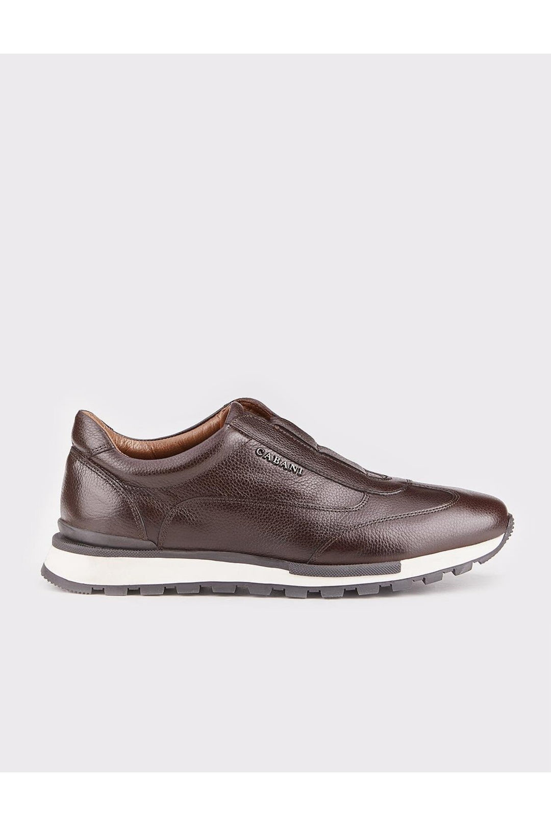 Cabani Shoes Baskets sportives en cuir véritable marron pour homme - Marron