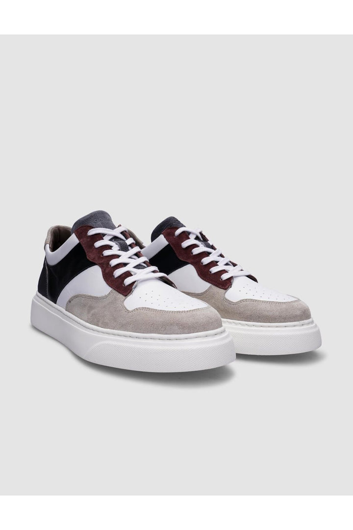 Cabani Shoes %100 Cuir véritable Baskets pour hommes beige-noir à lacets - Beige