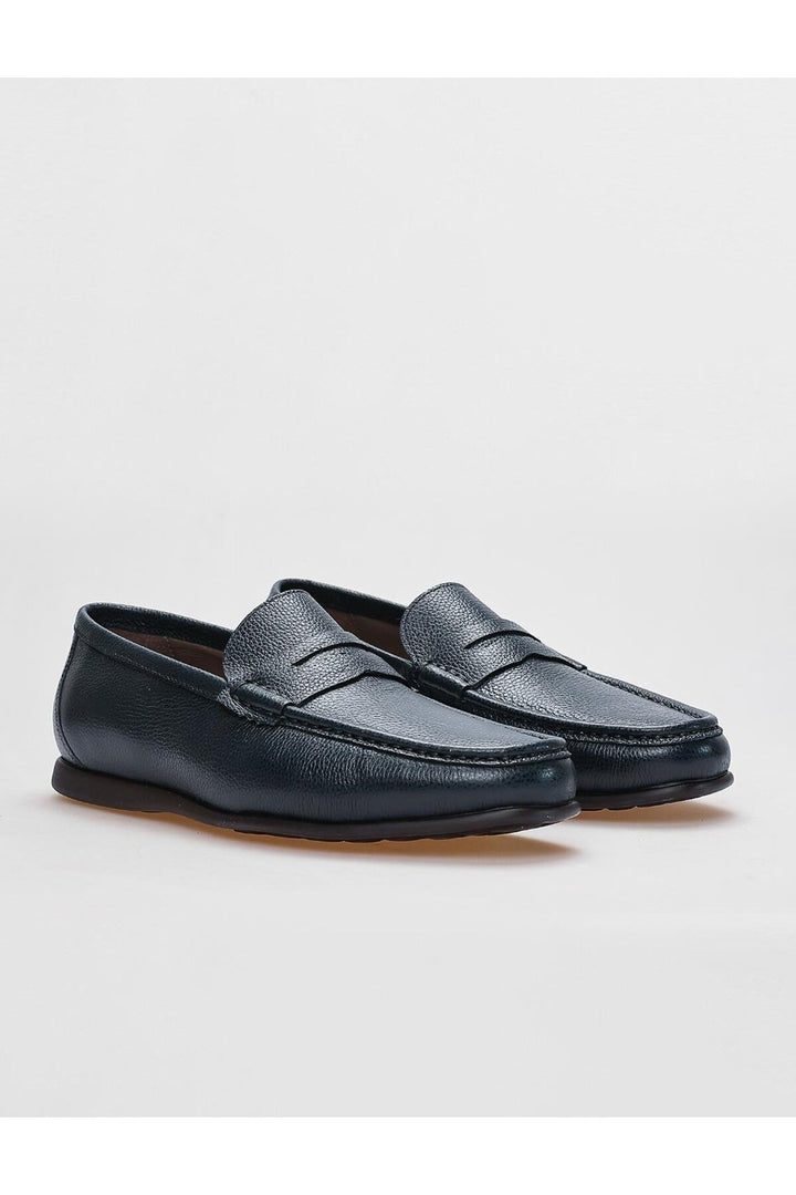 Cabani Shoes Chaussures de ville pour hommes en cuir véritable bleu marine - Bleu marine