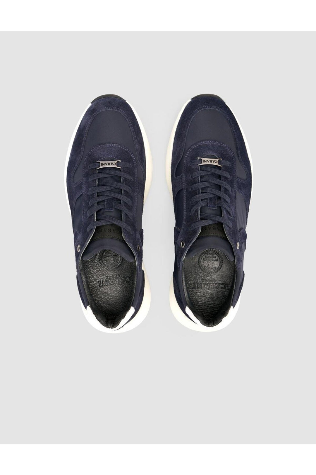 Cabani Shoes %100 Cuir Véritable Bleu marine Suédé Baskets Homme à Lacets - Multicolore