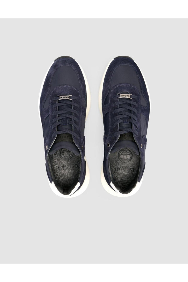 Cabani Shoes %100 Cuir Véritable Bleu marine Suédé Baskets Homme à Lacets - Multicolore