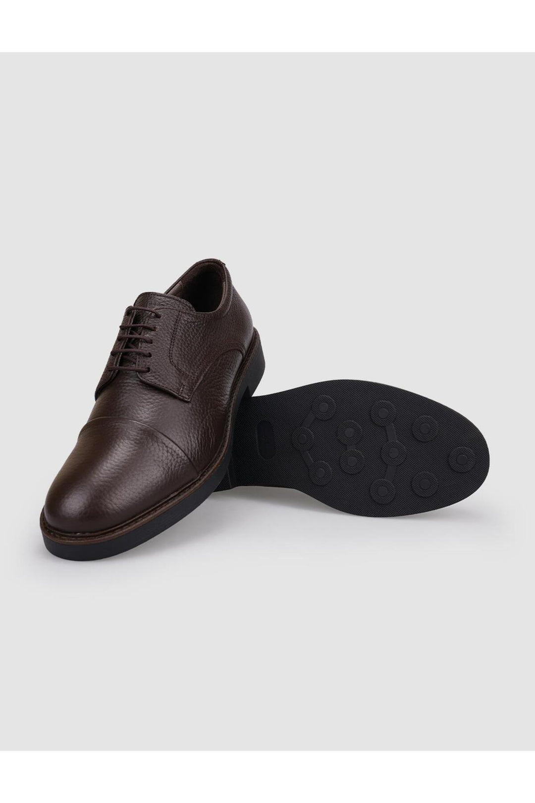 Cabani Shoes Chaussures de ville pour hommes en cuir véritable 100 % marron à lacets - Marron