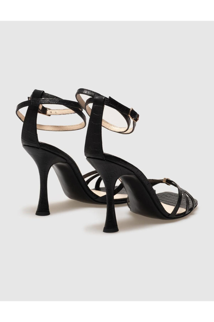 Cabani Shoes Chaussures à talons fins pour femmes en cuir véritable avec boucle noire - Multicolore
