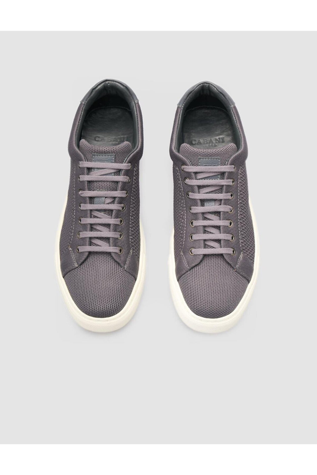 Cabani Shoes Chaussures de sport pour hommes en tricot gris avec lacets - Gris