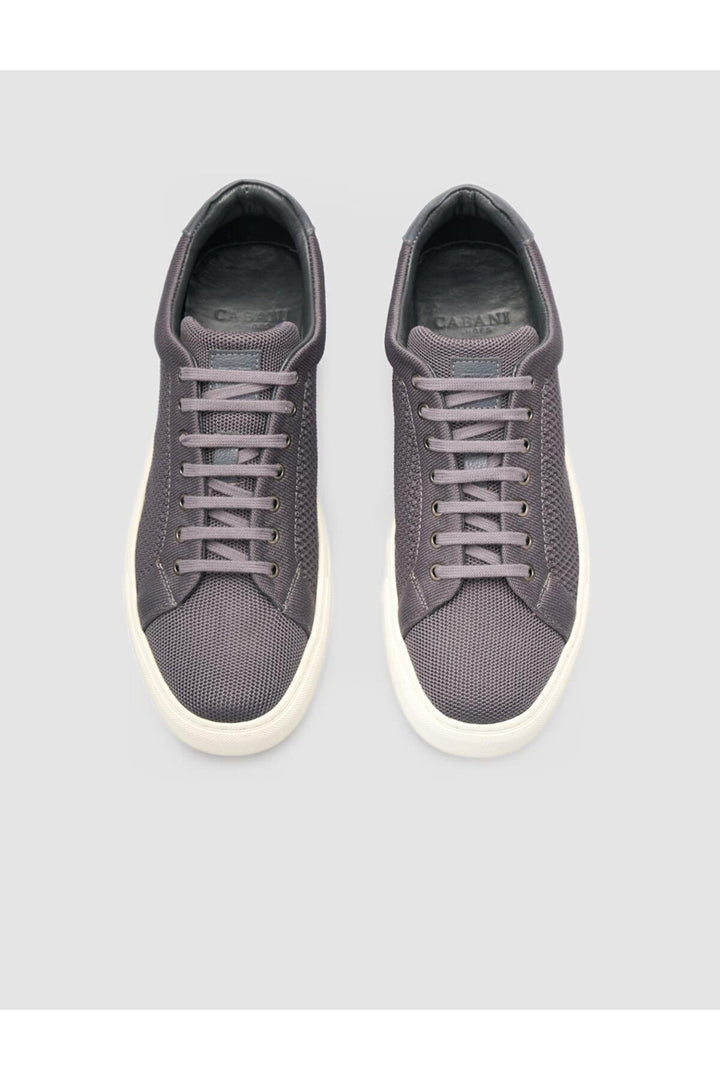 Cabani Shoes Chaussures de sport pour hommes en tricot gris avec lacets - Gris