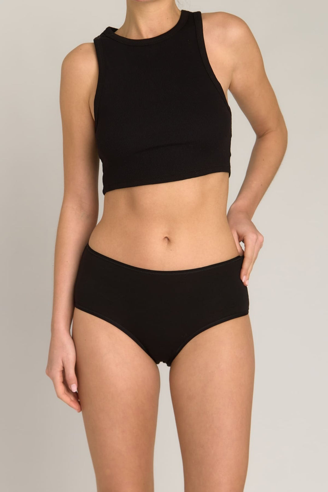 Lovely Things DORIS Culotte Hipster Taille Haute en Mélange Modal - Noir
